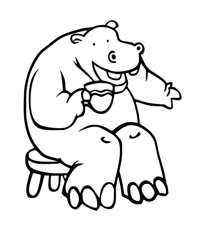Coloriage Dessin Hippopotame 4 à imprimer