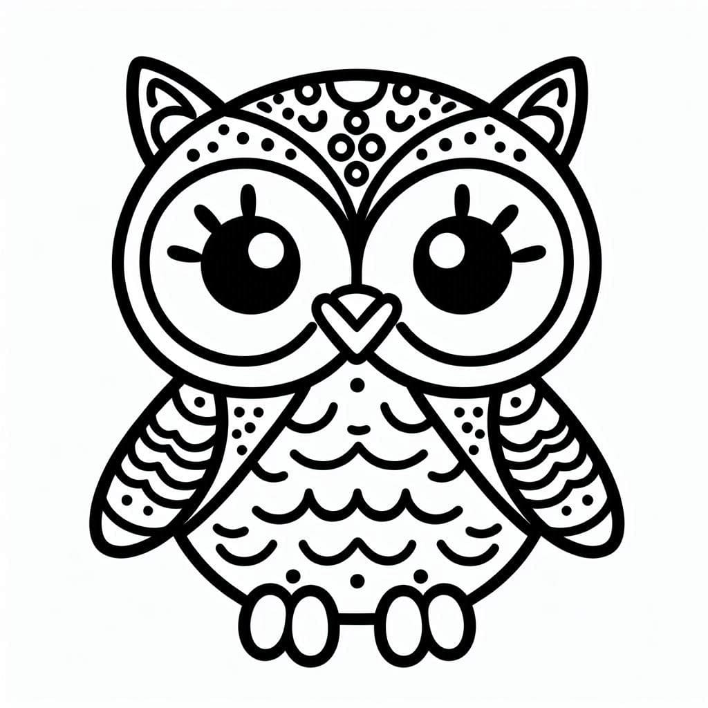 Coloriage Dessiner Hibou gratuitement à imprimer