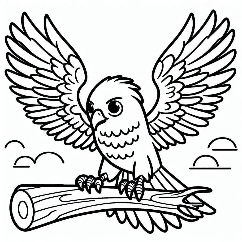 Coloriage Dessiner un aigle à oiseaux gratuit à imprimer