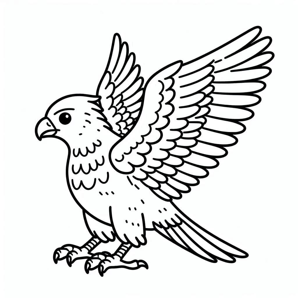 Coloriage Dessiner un aigle oiseau chez les enfants à imprimer