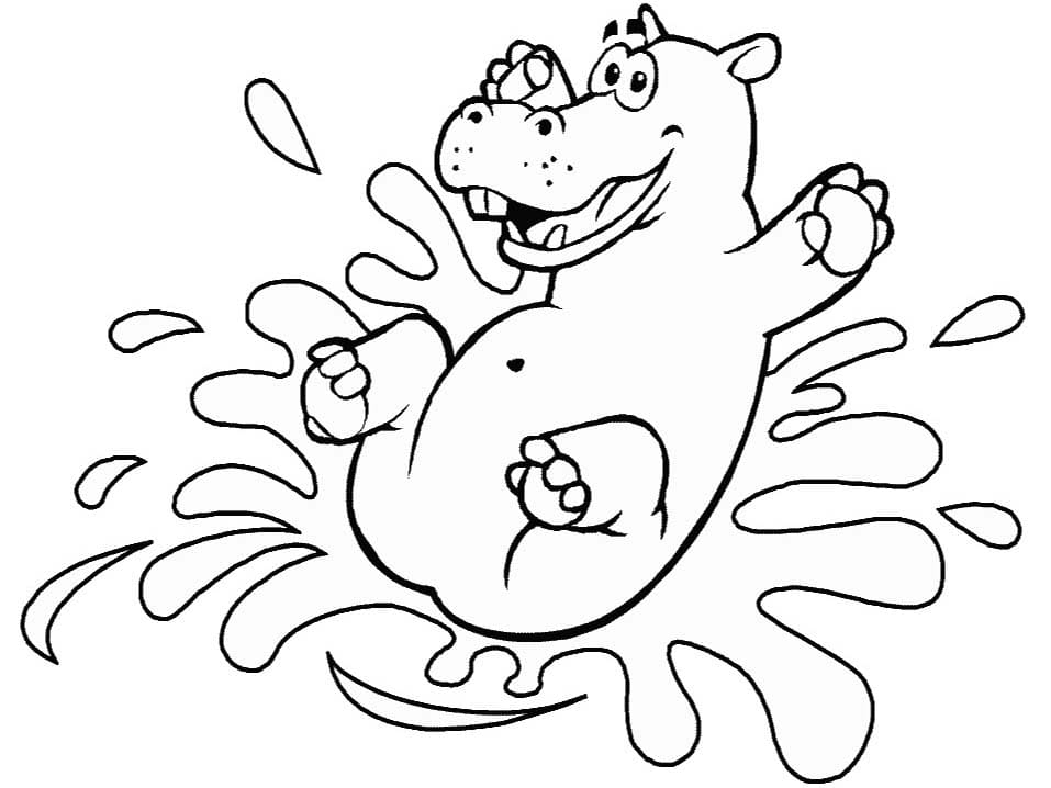 Coloriage Hippopotame 2