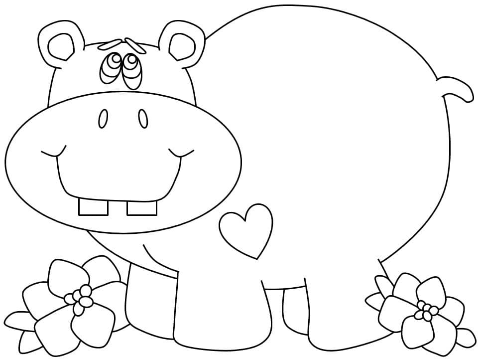 Coloriage Hippopotame 4