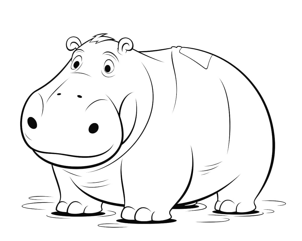 Coloriage Hippopotame 5