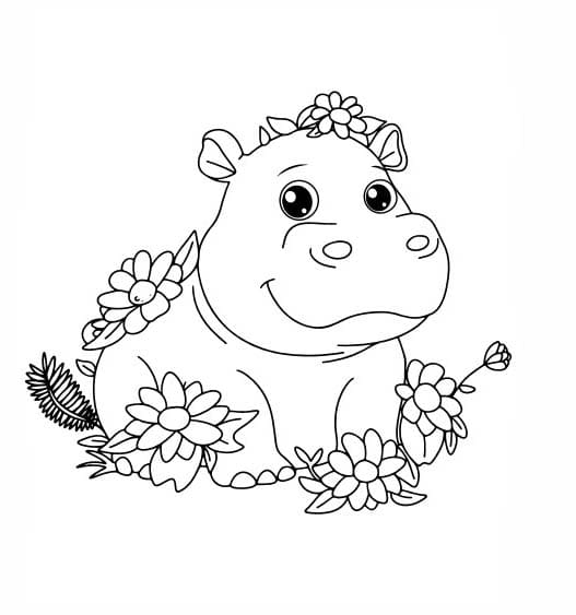 Coloriage Hippopotame 6