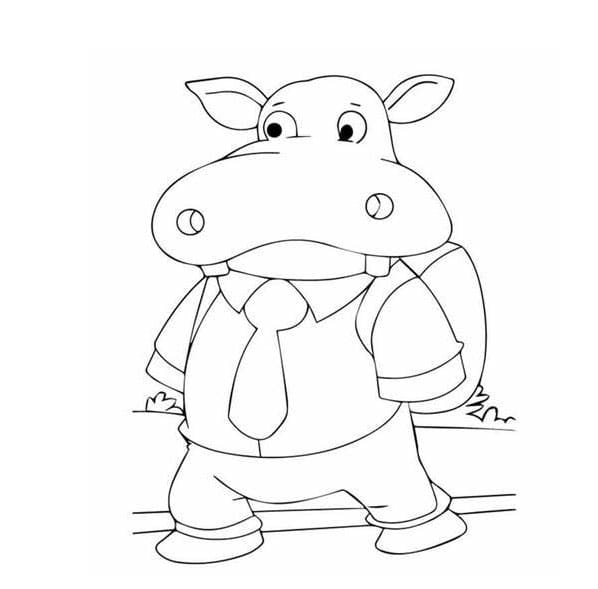 Coloriage Hippopotame gratuit chez les enfants à imprimer