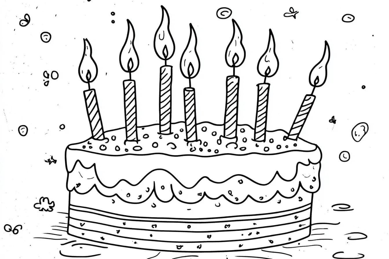 Coloriage Anniversaire 5 à imprimer