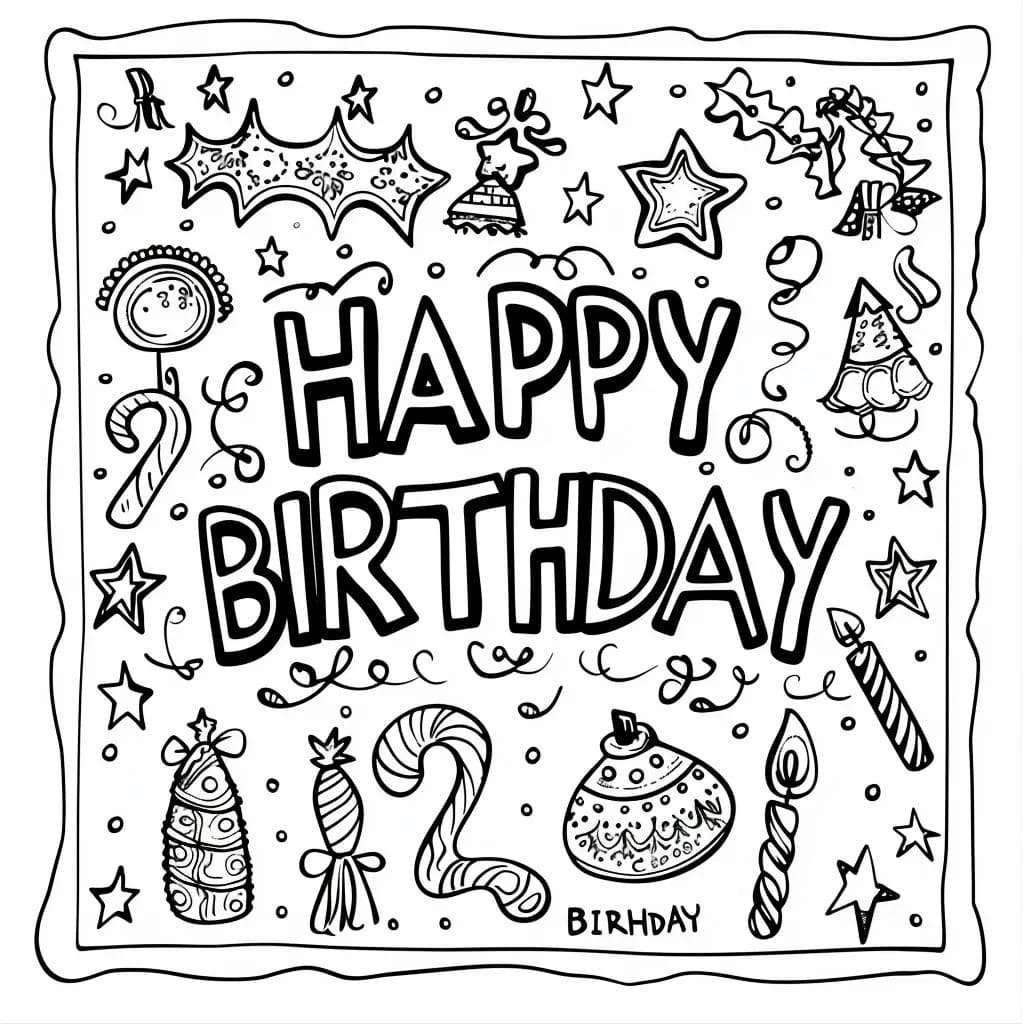 Coloriage Anniversaire gratuit pour les enfants à imprimer