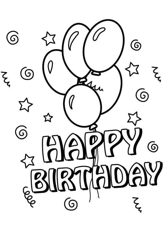 Coloriage Dessin Anniversaire gratuit à imprimer