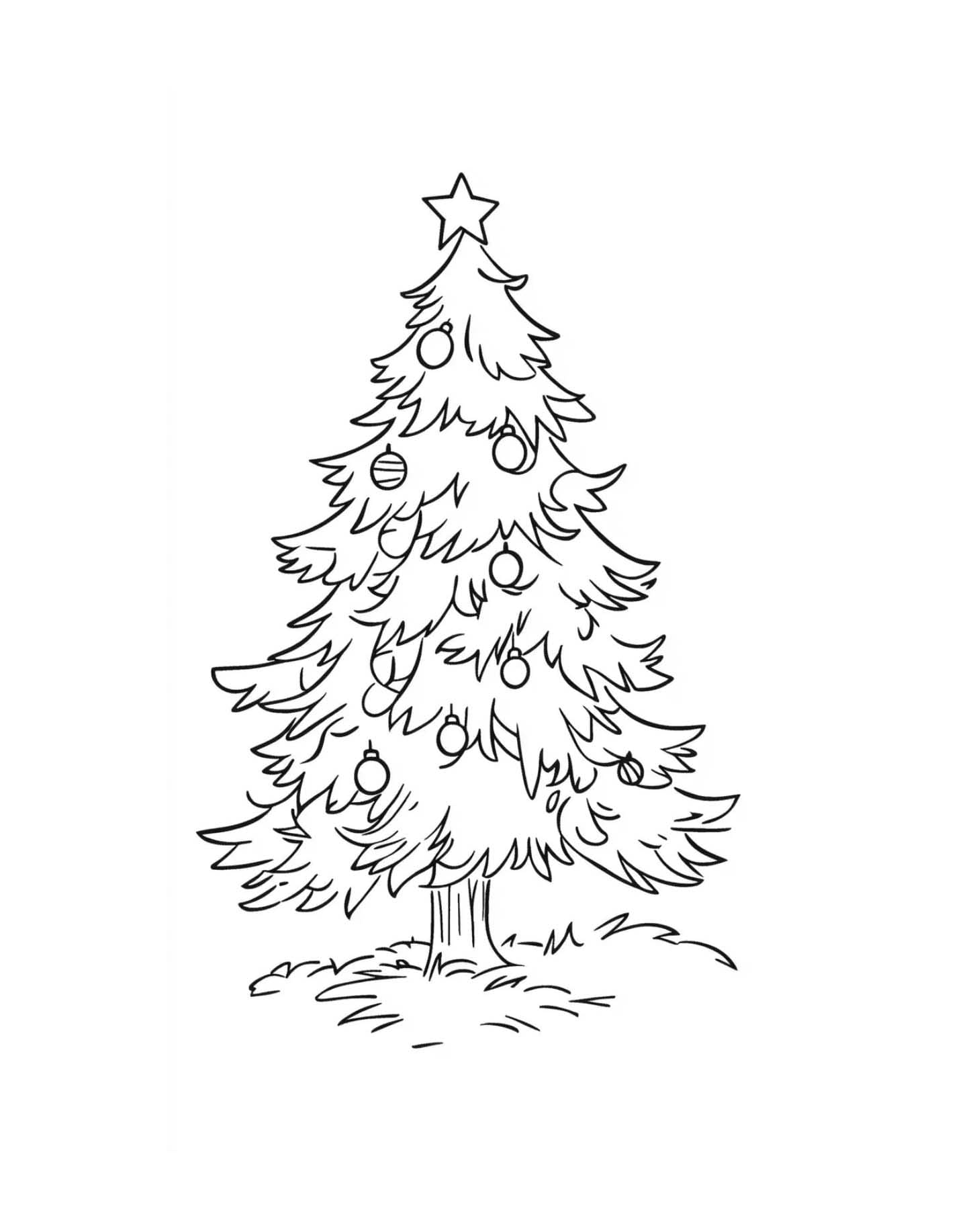 Coloriage Dessin Sapin de Noël 1