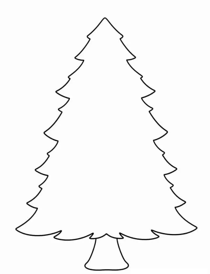 Coloriage Dessine un sapin de Noël simple