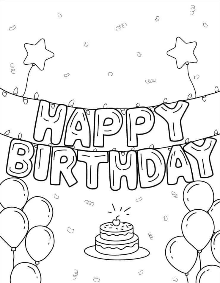 Coloriage Dessiner Anniversaire à imprimer