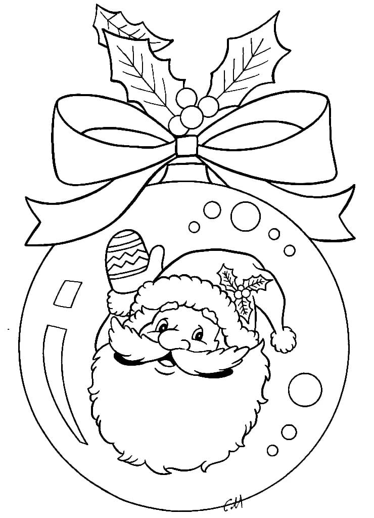 Coloriage Dessiner Père Noël dans la sphère