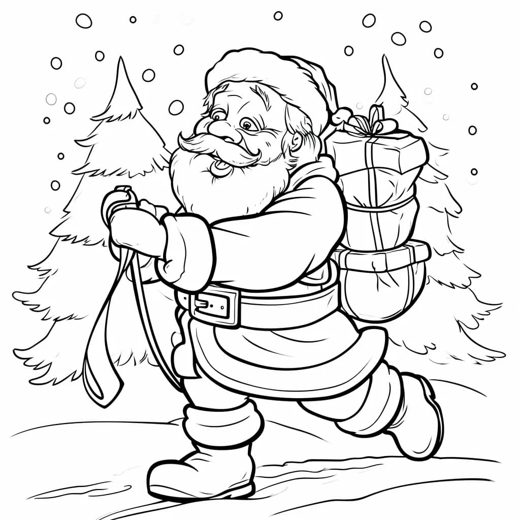 Coloriage Dessiner Père Noël gratuit