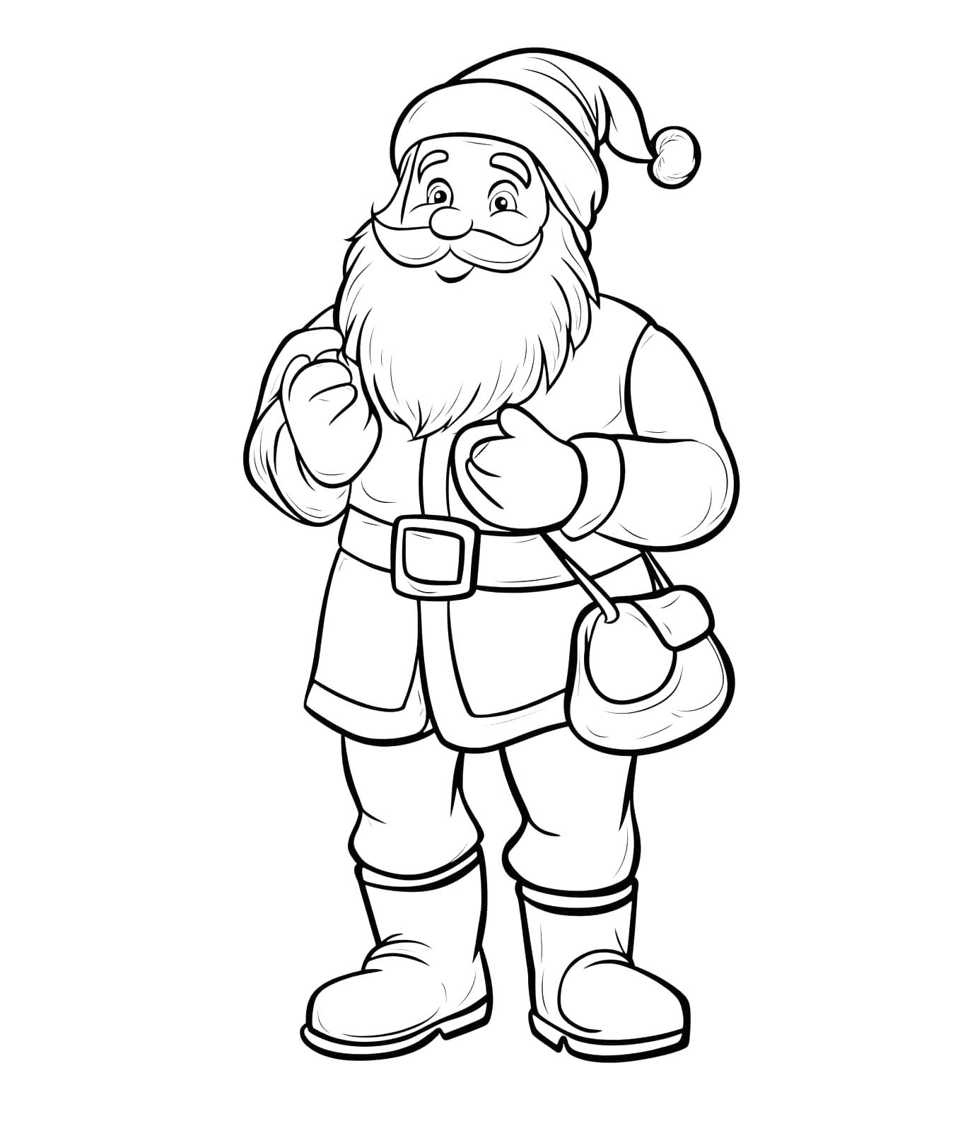 Coloriage Dessiner Père Noël imprimable