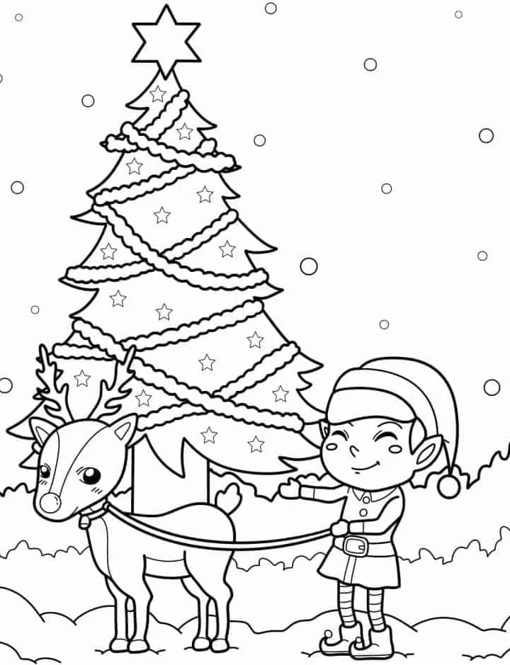 Coloriage Dessiner sapin de Noël pour les enfants