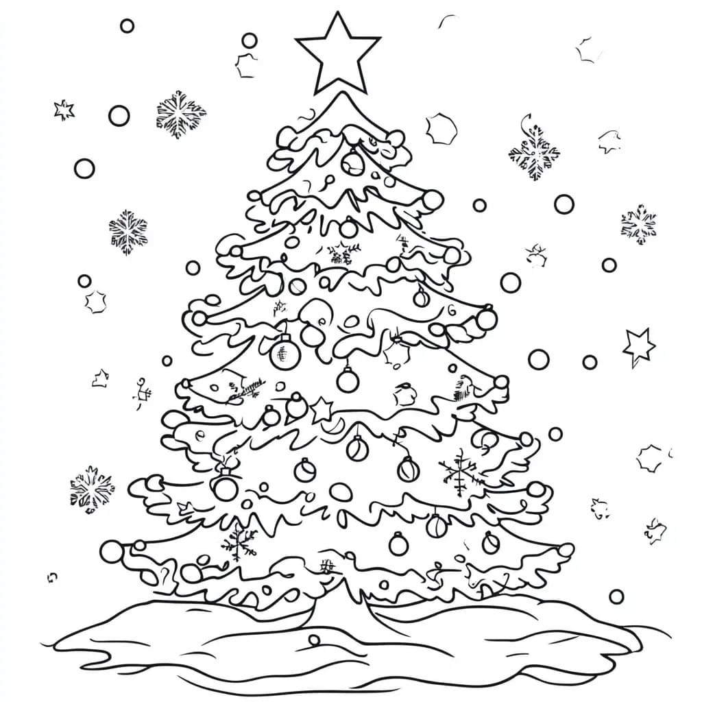 Coloriage Dessiner un sapin de Noël gratuit