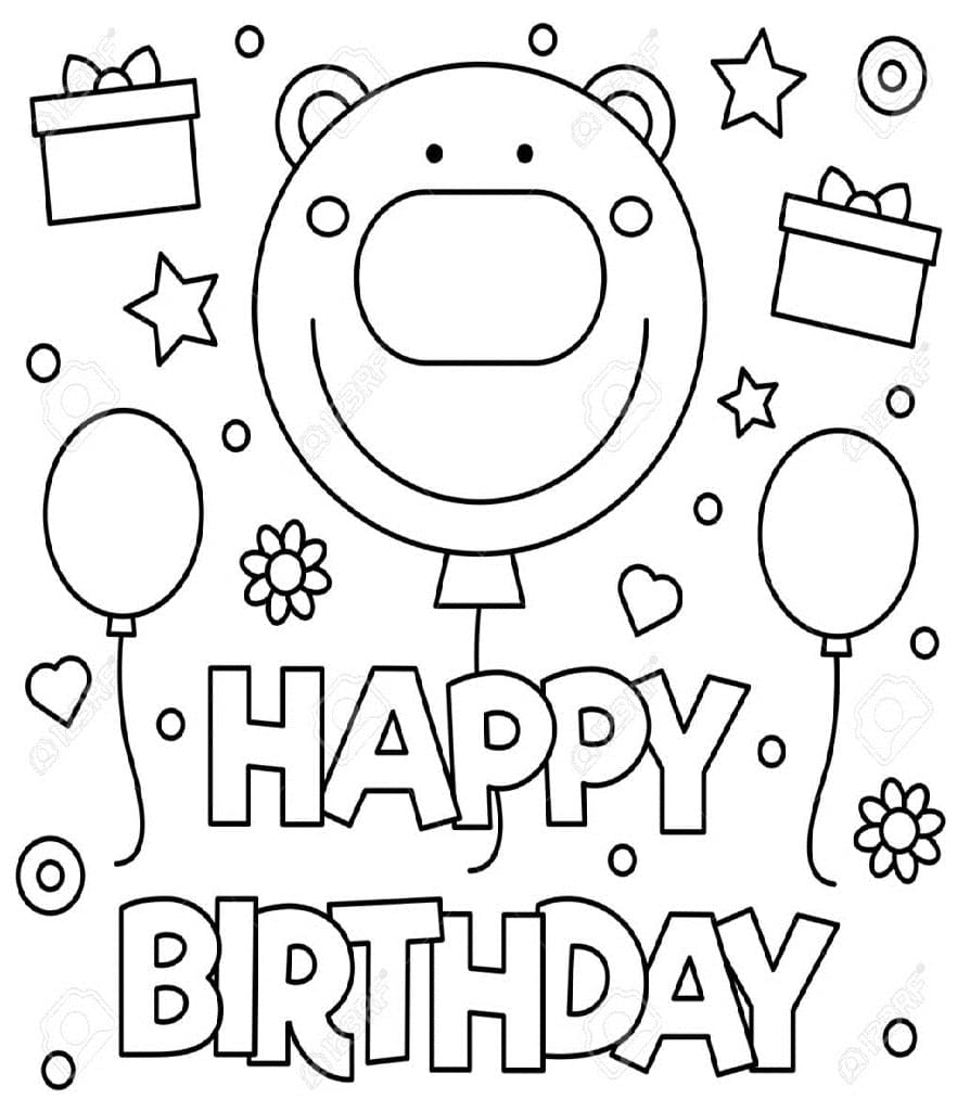 Coloriage Image de Anniversaire à imprimer