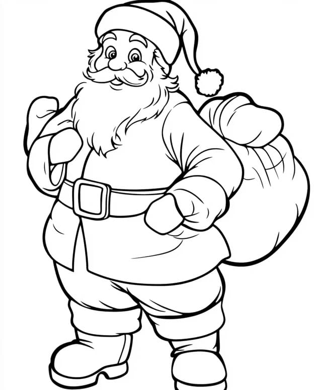 Coloriage Image De Père Noël gratuit