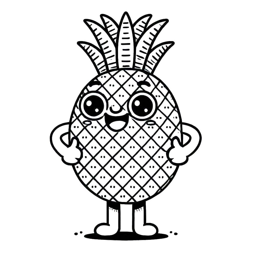 Coloriage Ananas imprimable pour les enfants à imprimer