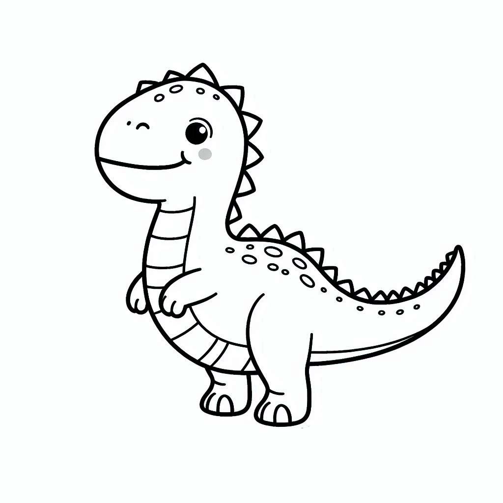 Coloriage Beau dinosaure de base