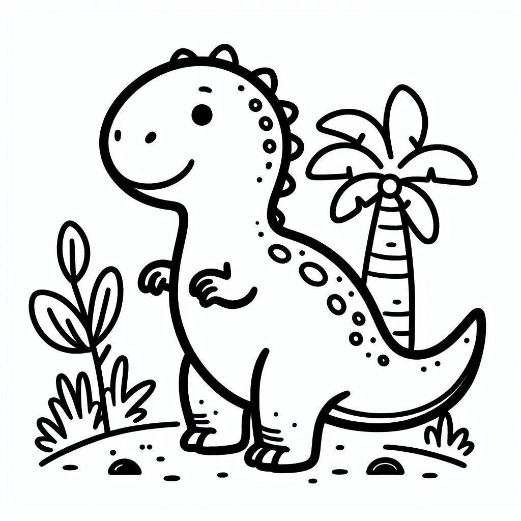 Coloriage Beau dinosaure gratuit