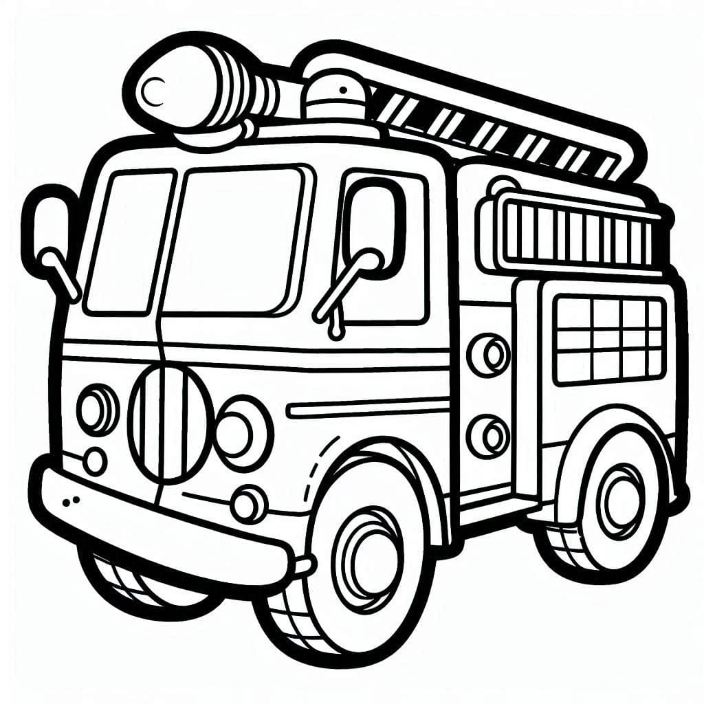 Coloriage Camion de pompier 1