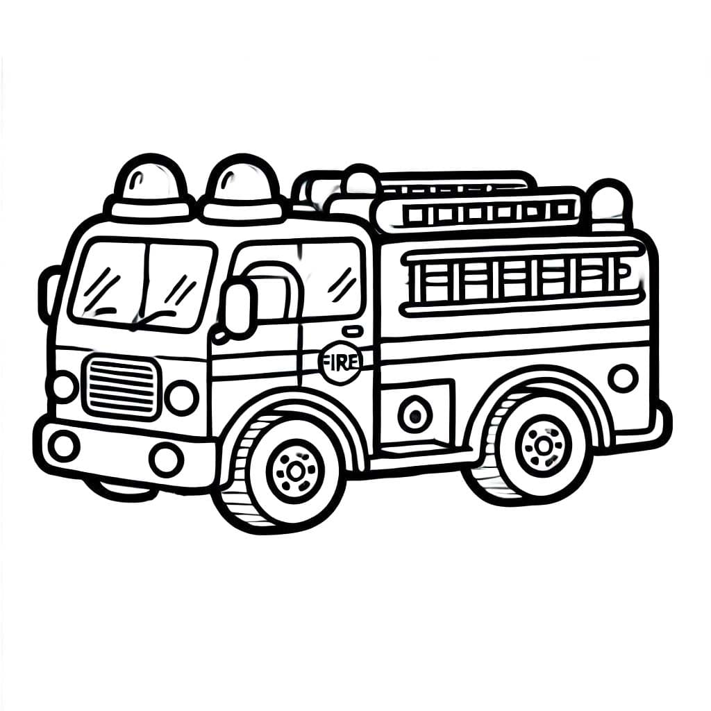 Coloriage Camion de pompier 2