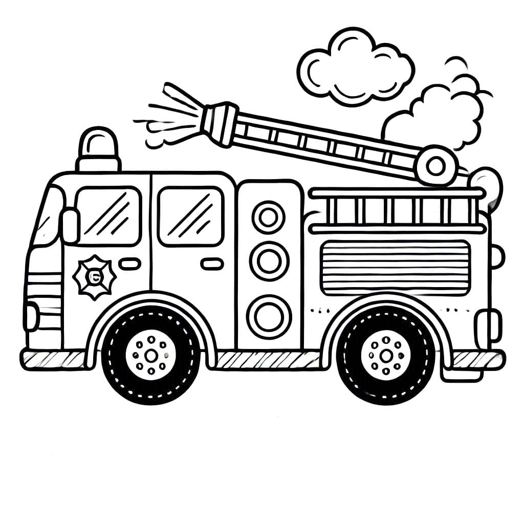 Coloriage Camion de pompier 3