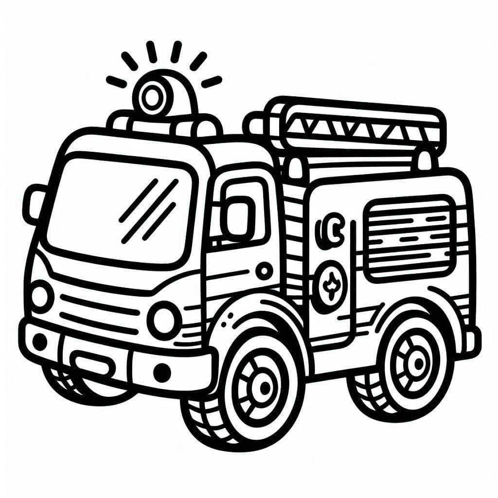 Coloriage Camion de pompier 4
