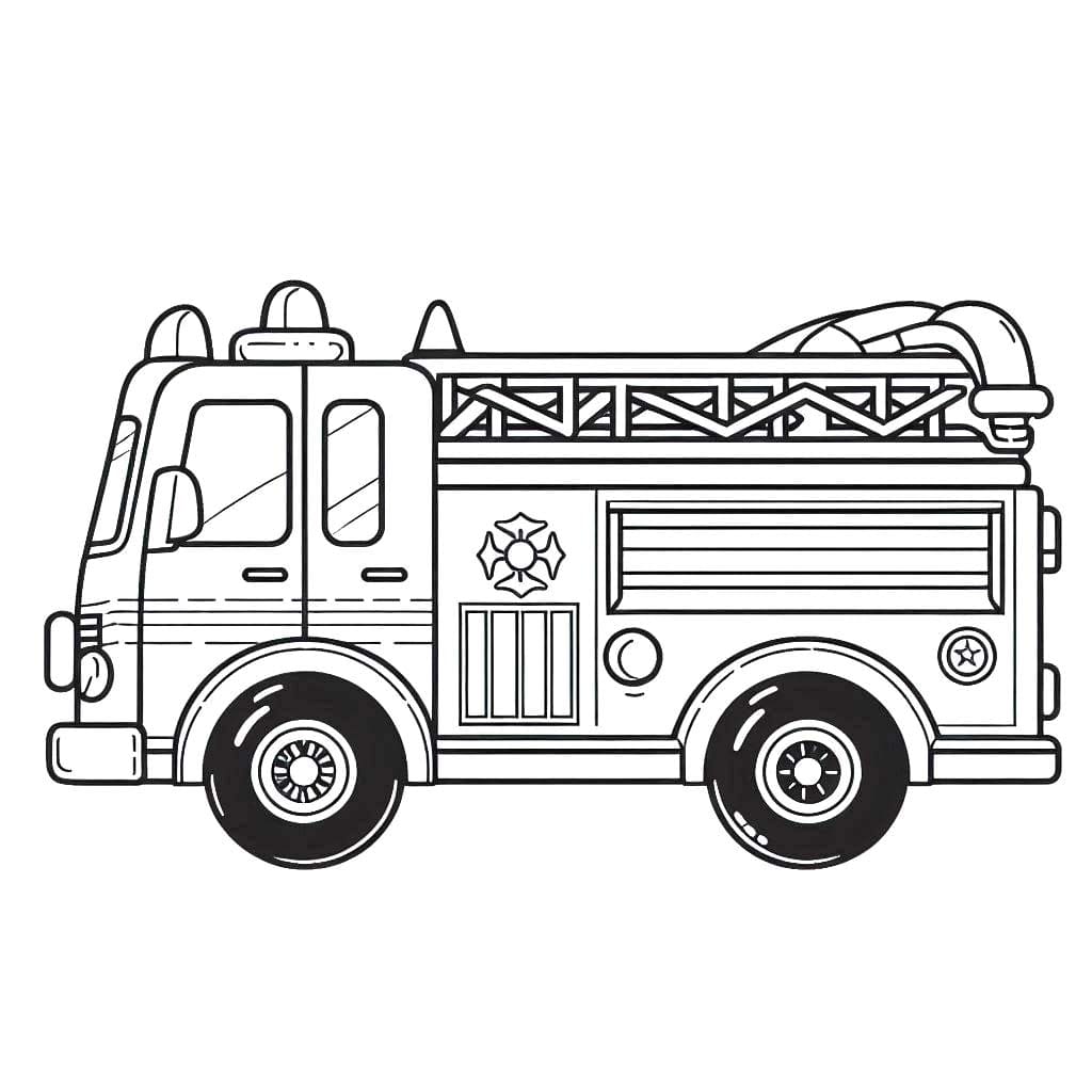 Coloriage Camion de pompier 5