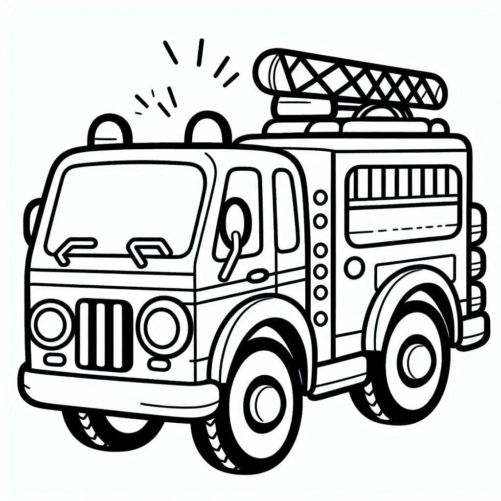 Coloriage Camion de pompier 6
