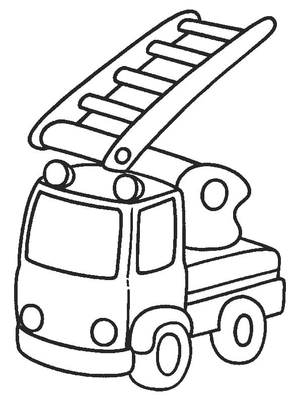 Coloriage Camion de pompier facile