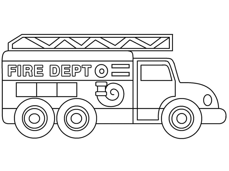 Coloriage Camion de pompier pour enfant