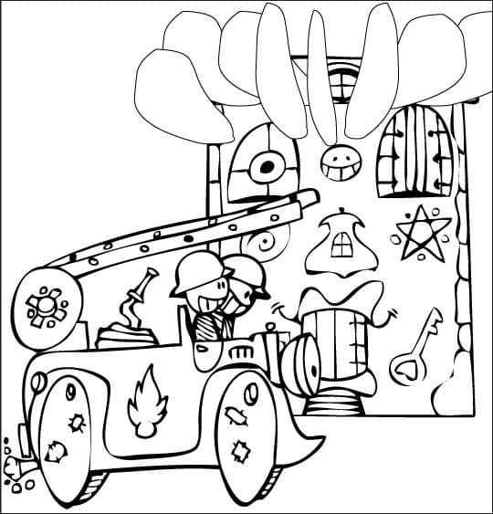 Coloriage Camion de pompier pour enfants