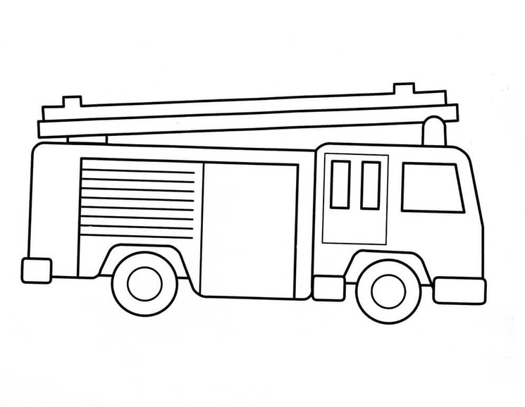 Coloriage Camion de pompier pour les enfants