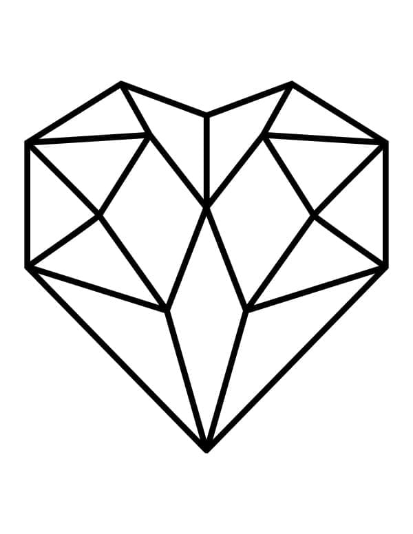 Coloriage Coeur de diamant à imprimer