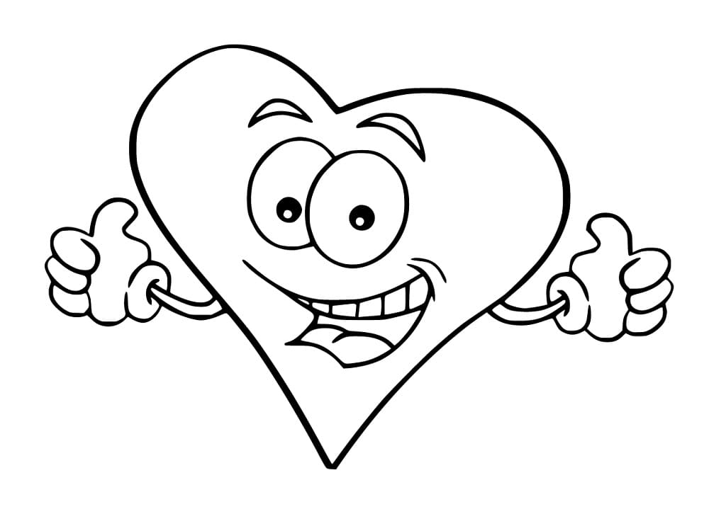 Coloriage Coeur drôle à imprimer