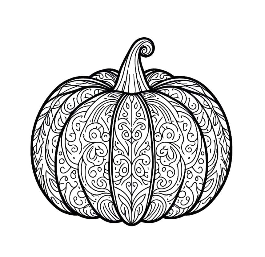 Coloriage Dessin Citrouille facile à imprimer