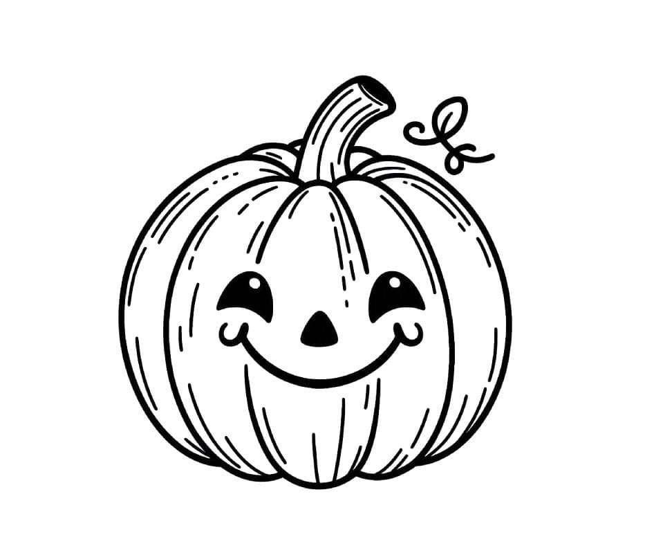 Coloriage Dessin Citrouille pour enfants à imprimer