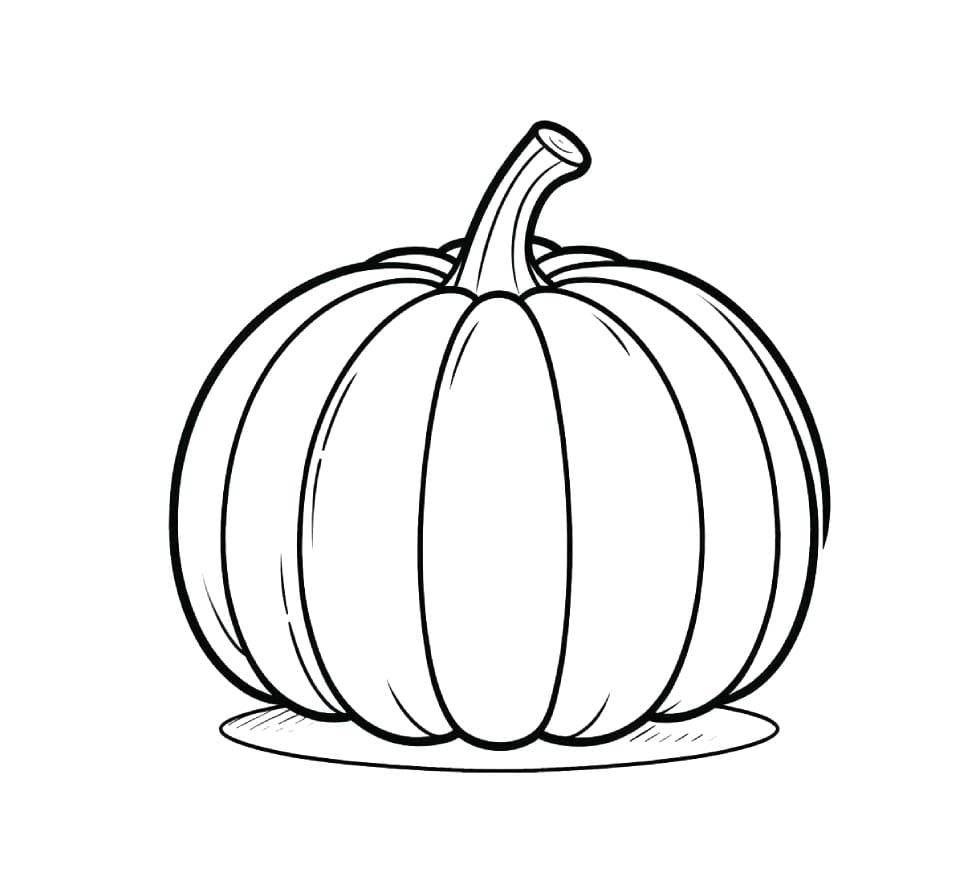 Coloriage Dessin Citrouille simple à imprimer