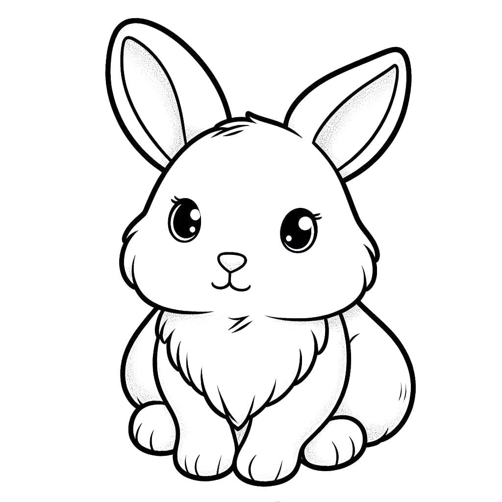 Coloriage Dessin Lapin 4