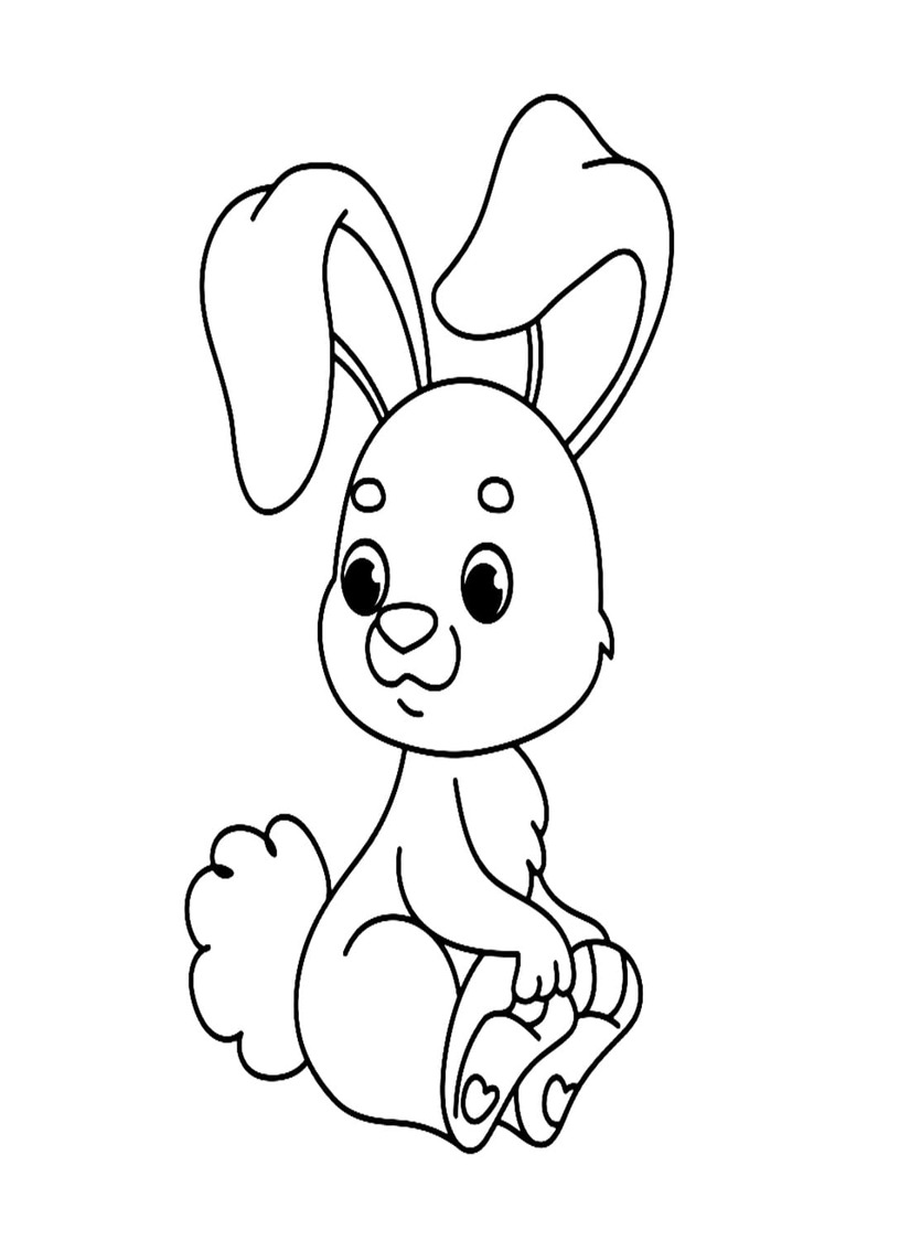 Coloriage Dessin Lapin imprimable simple