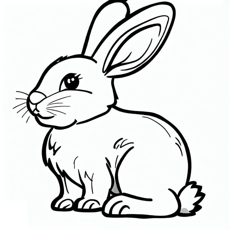Coloriage Dessin Lapin simple gratuite