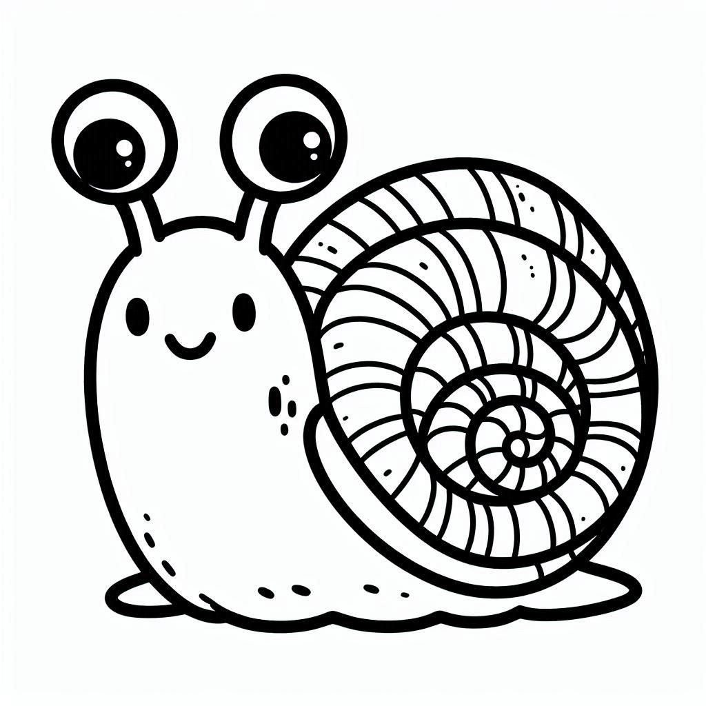 Coloriage Dessine Escargot heureux à imprimer