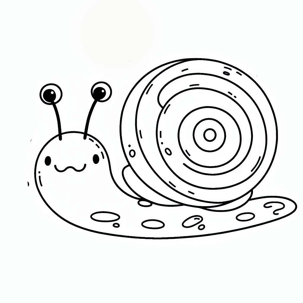 Coloriage Dessine Escargot souriant à imprimer