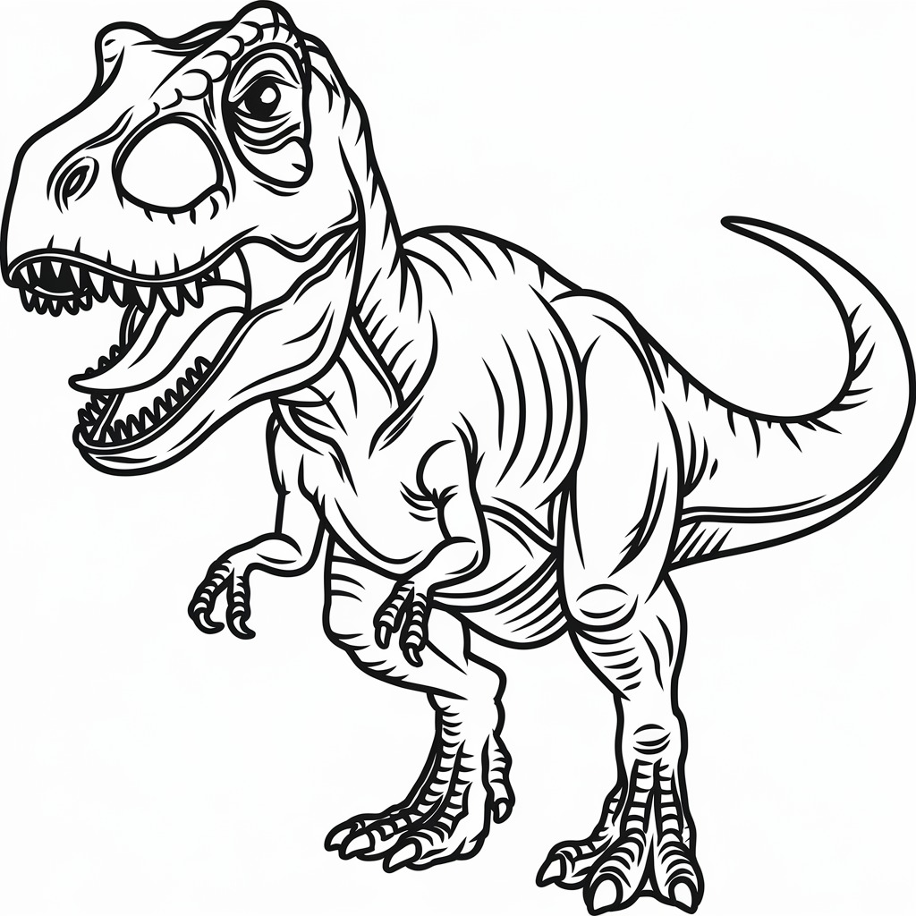 Coloriage Dessine un dinosaure féroce