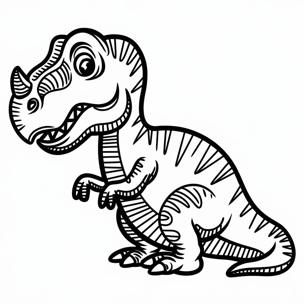 Coloriage Dessine un dinosaure mignon