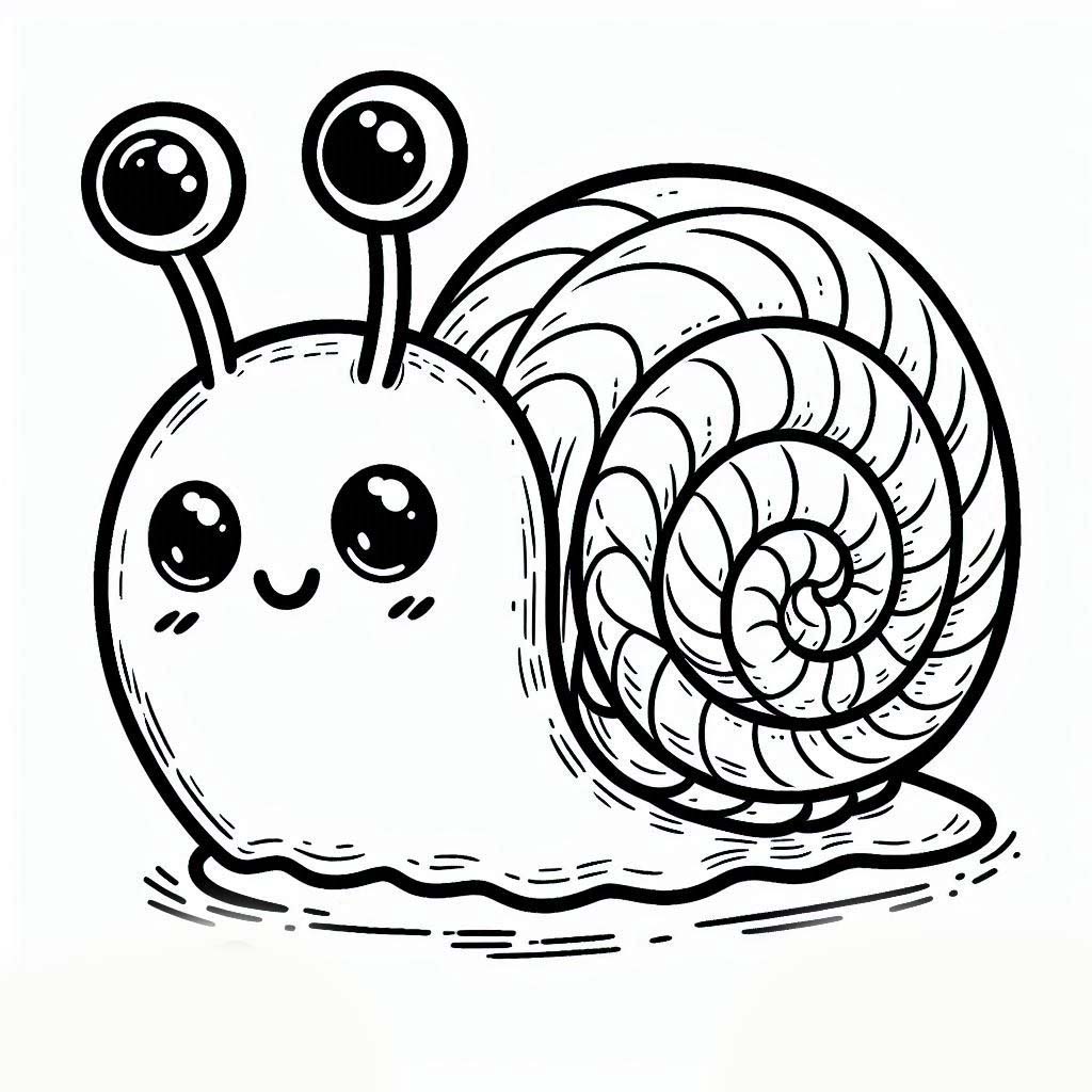 Coloriage Dessine un escargot très mignon à imprimer