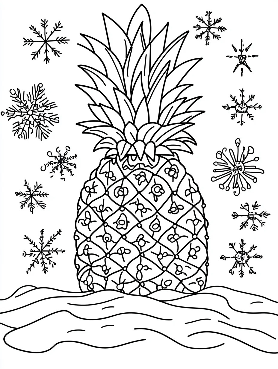 Coloriage Dessiner Ananas 4 à imprimer