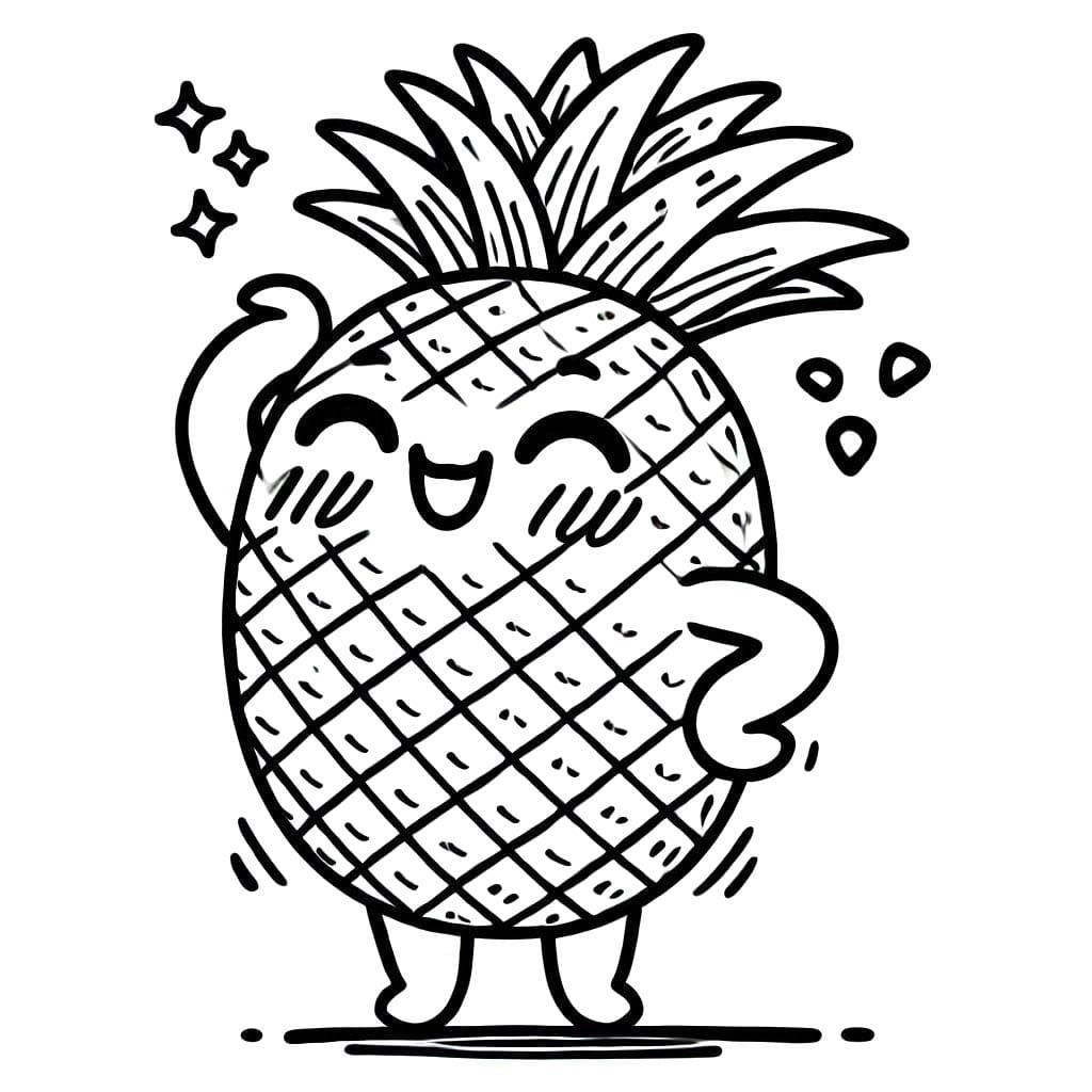 Coloriage Dessiner Ananas imprimable à imprimer